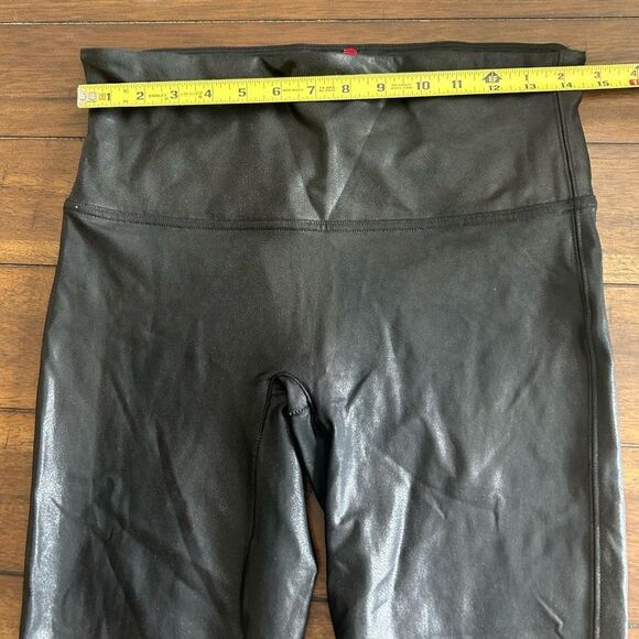 SPANX SPANXshape™ Black Faux Leather Stretch Leggings Size XL Petite MSRP 98.00 - Picture 10 of 14